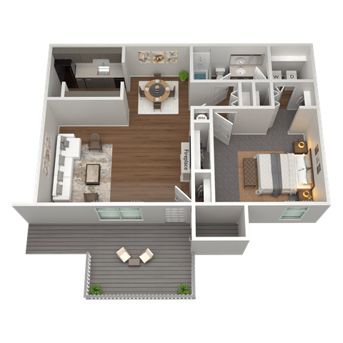 1 Bed 1 Bath Floor Plan | 748 Sq. Ft. at The Annaline in Tennessee 37217